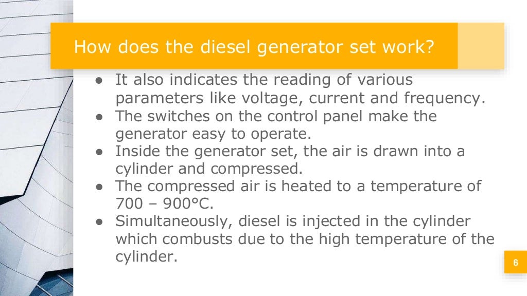 How does the diesel generator set work tmtl