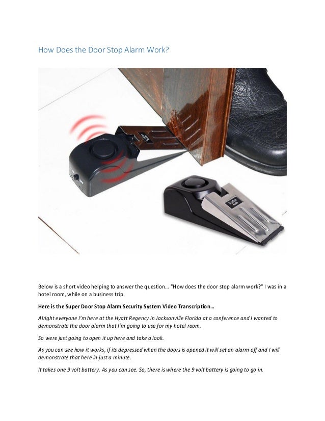 How Does The Door Stop Alarm Work