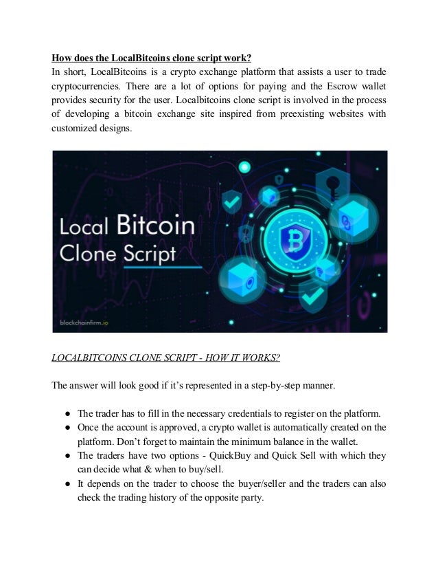 How Does The Local Bitcoins Clone Script Work