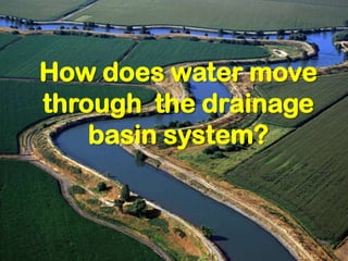 How does water move
through the drainage
    basin system?
 