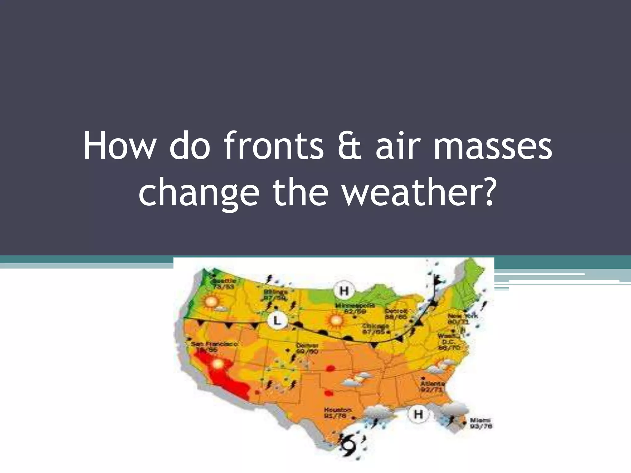 How do fronts & air masses
change the weather?