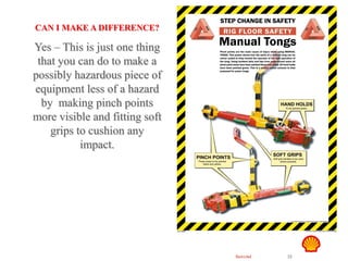 Restricted 25
TSF DTL HAZID
Hand Safety
CAN I MAKE A DIFFERENCE?
Yes – This is just one thing
that you can do to make a
possibly hazardous piece of
equipment less of a hazard
by making pinch points
more visible and fitting soft
grips to cushion any
impact.
 