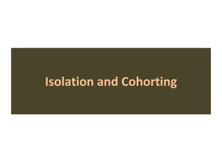 Isolation and Cohorting 