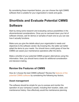 How Do I Choose The Right CMMS Software? The Questions To Ask Yourself ...