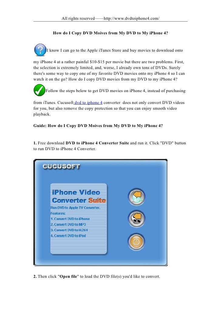 How Do I Copy Dvd Moives From My Dvd To My Iphone 4