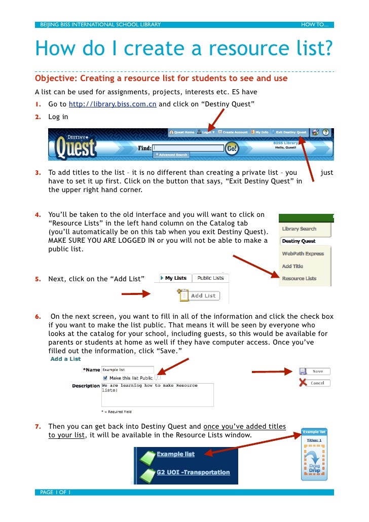 create list