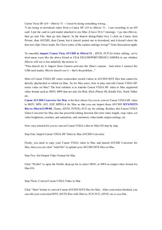 Canon Vixia Download To Mac Canon Vixia Download To Mac
