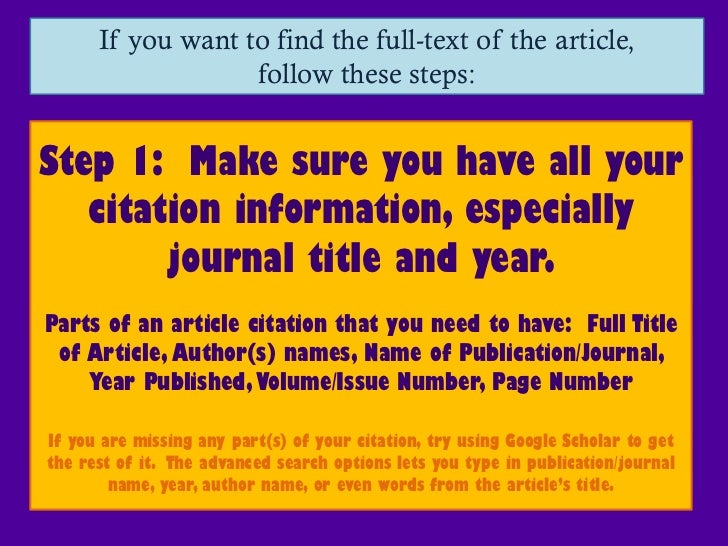 Using The Journal Finder