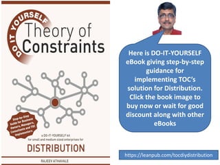 Here is DO-IT-YOURSELF
eBook giving step-by-step
guidance for
implementing TOC’s
solution for Distribution.
Click the book image to
buy now or wait for good
discount along with other
eBooks
https://leanpub.com/tocdiydistribution
 