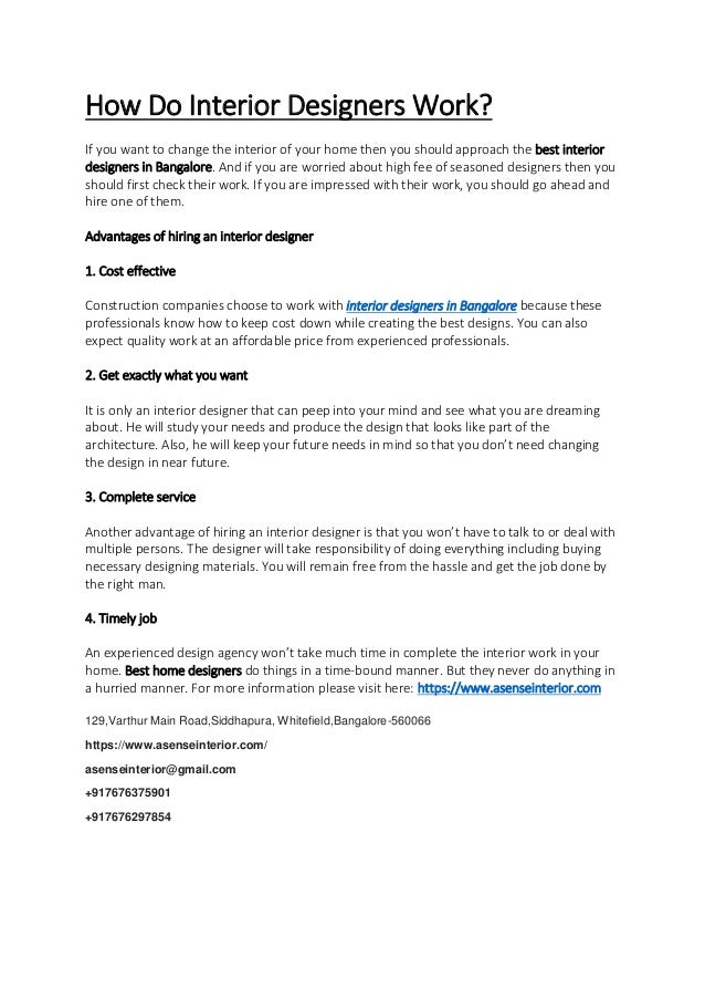 How Do Interior Designers Work