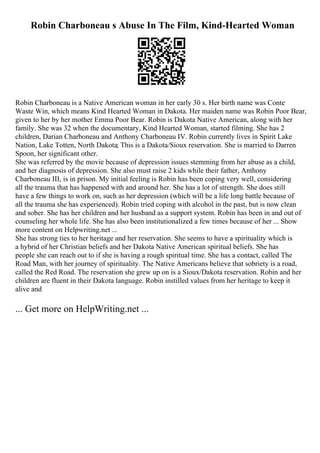 Robin Charboneau How Do I See Myself 20 Years From Now Essay | PDF