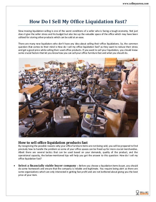 How Do I Sell My Office Liquidation Fast Sell My Aeron
