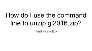 How do I use the command
line to unzip gl2016.zip?
Paul Prawdzik
 