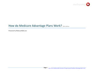 http://www.medicaremall.com/senior-living/2013/09/16/medicare-advantage-plans-work/Page 1
How do Medicare Advantage Plans Work? 2014 edition
Presented by MedicareMall.com
 