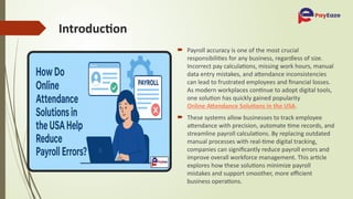 How Do Online Attendance Solutions in the USA Help Reduce Payroll ...
