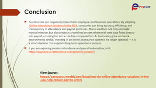 How Do Online Attendance Solutions in the USA Help Reduce Payroll ...