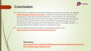 How Do Online Attendance Solutions in the USA Help Reduce Payroll ...