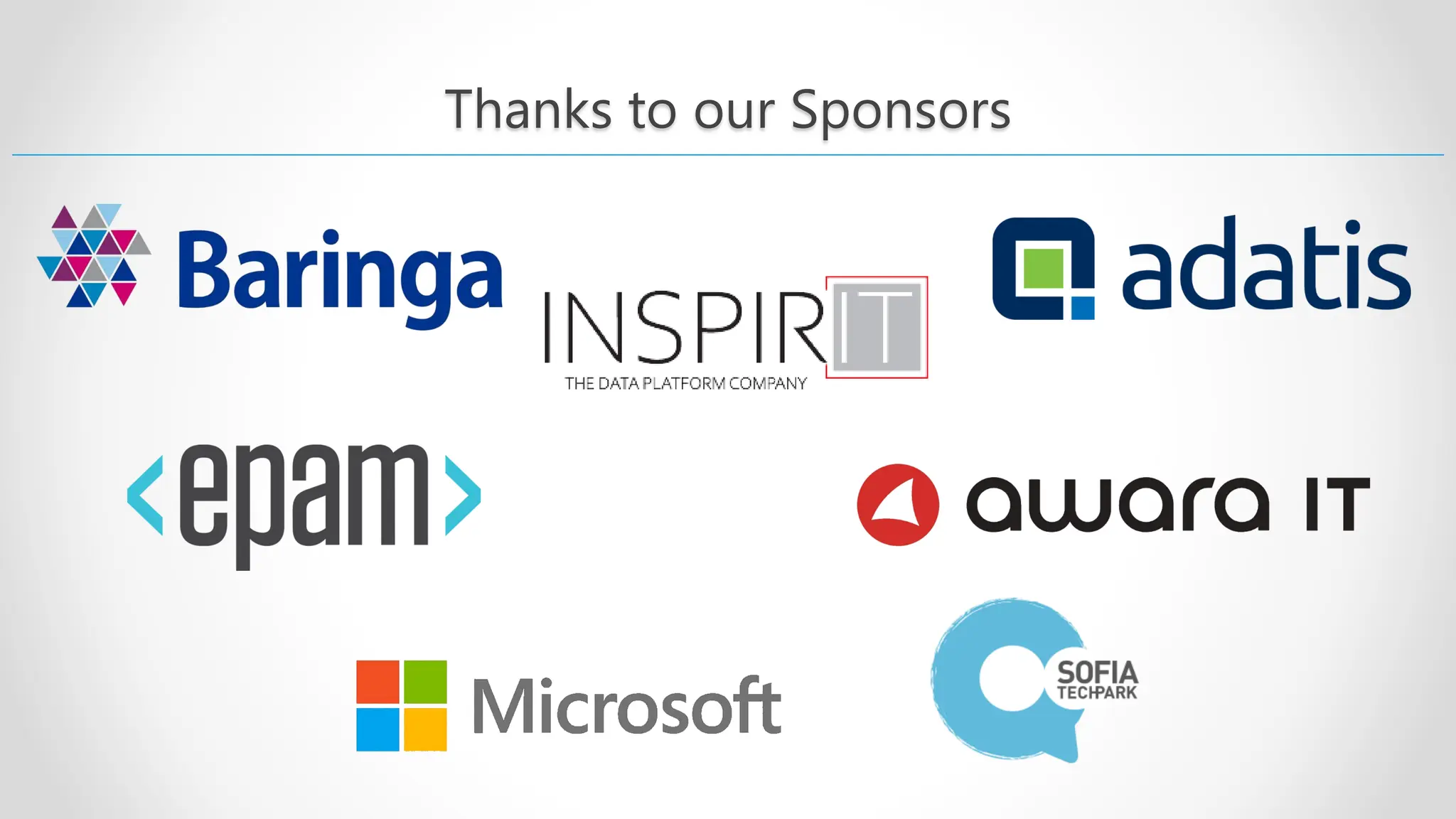 Thanks to our Sponsors 