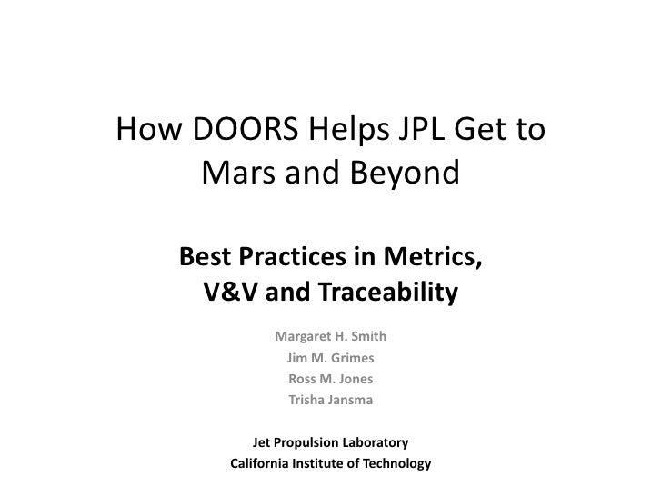 How Doors Helps Jpl Get To Mars Beyond