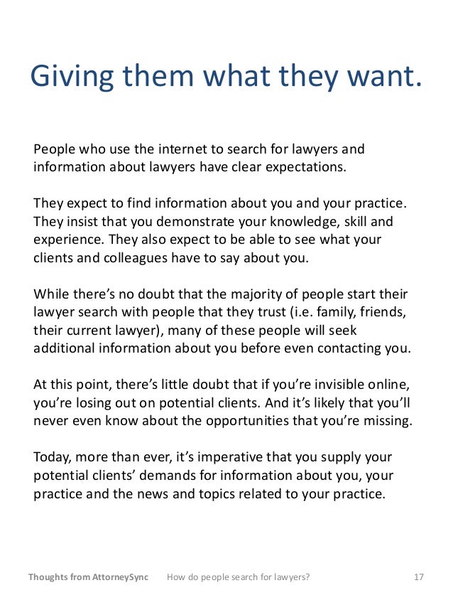 How do people find and hire lawyers? How do people find and hire lawyers?