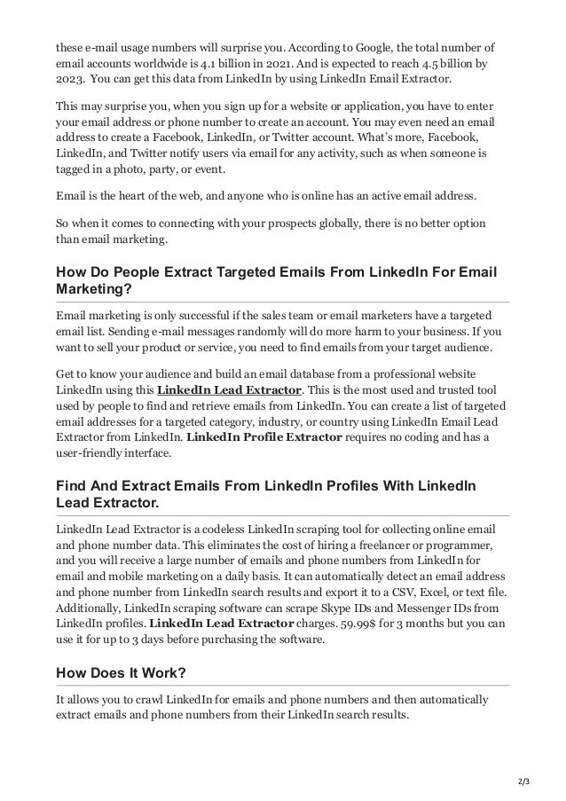 How do people get emails from linked in for marketing