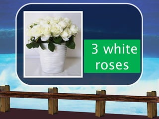 3 white
 roses
 