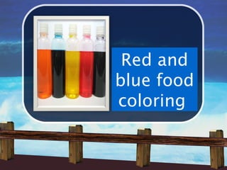 Red and
blue food
coloring
 