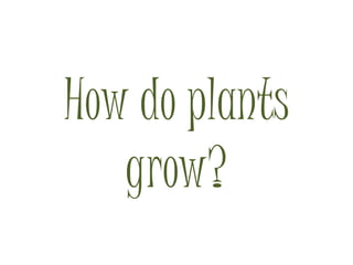 How do plants
   grow?
 