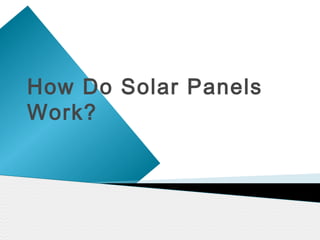 How Do Solar Panels
Work?
 