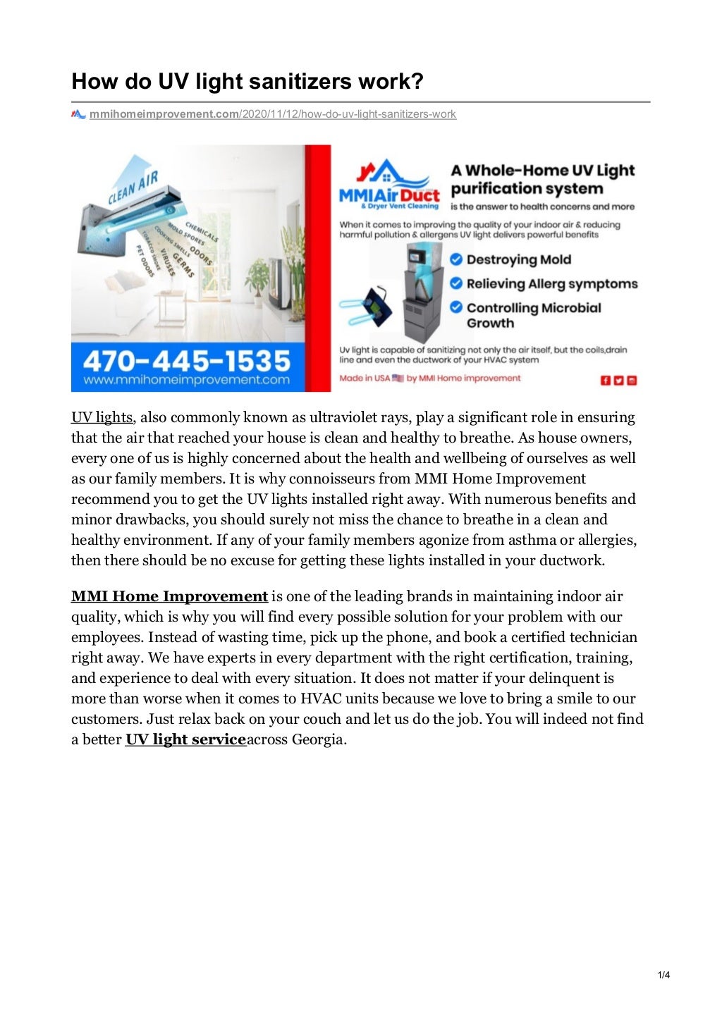 How do uv light sanitizers work