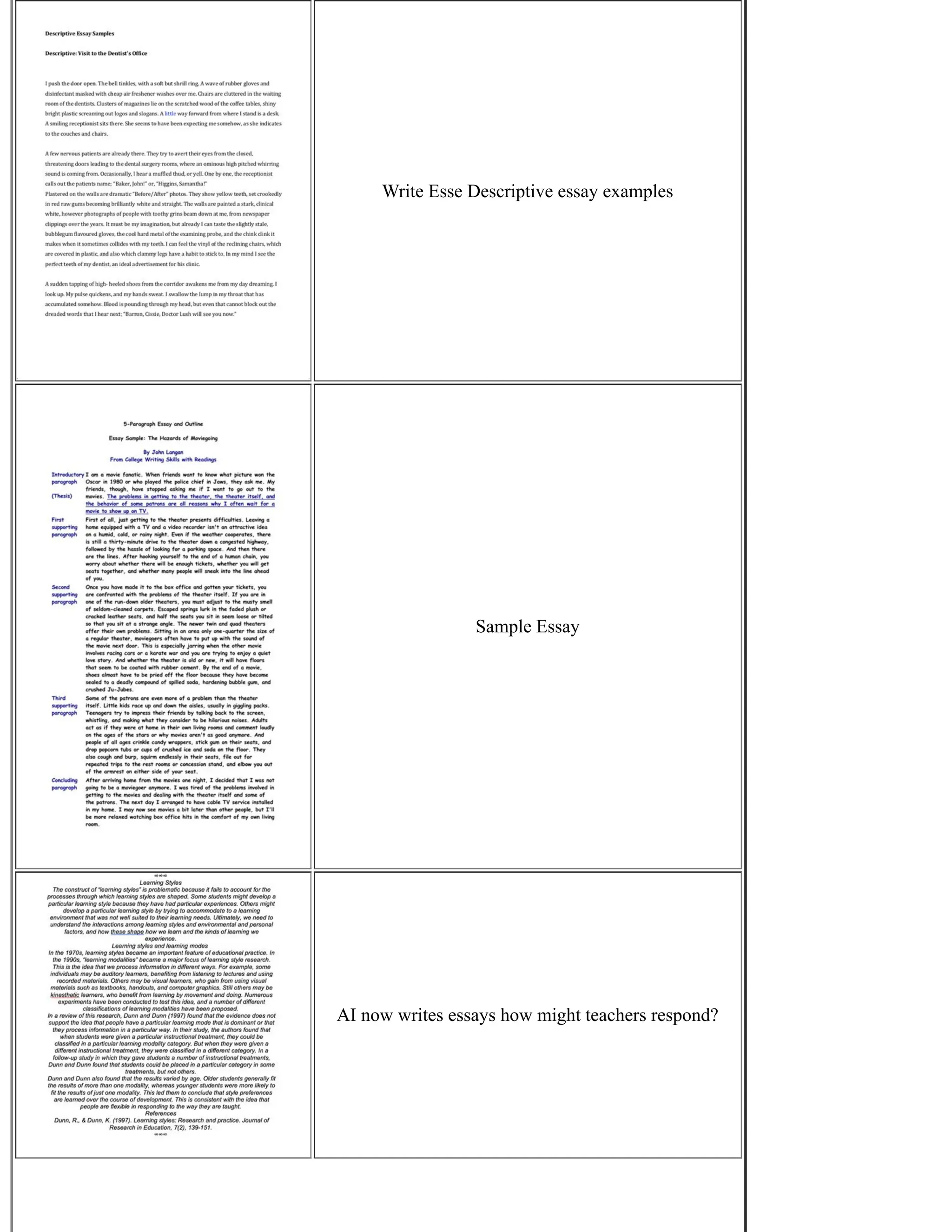 Write Esse Descriptive essay examples
Sample Essay
AI now writes essays how might teachers respond?
 