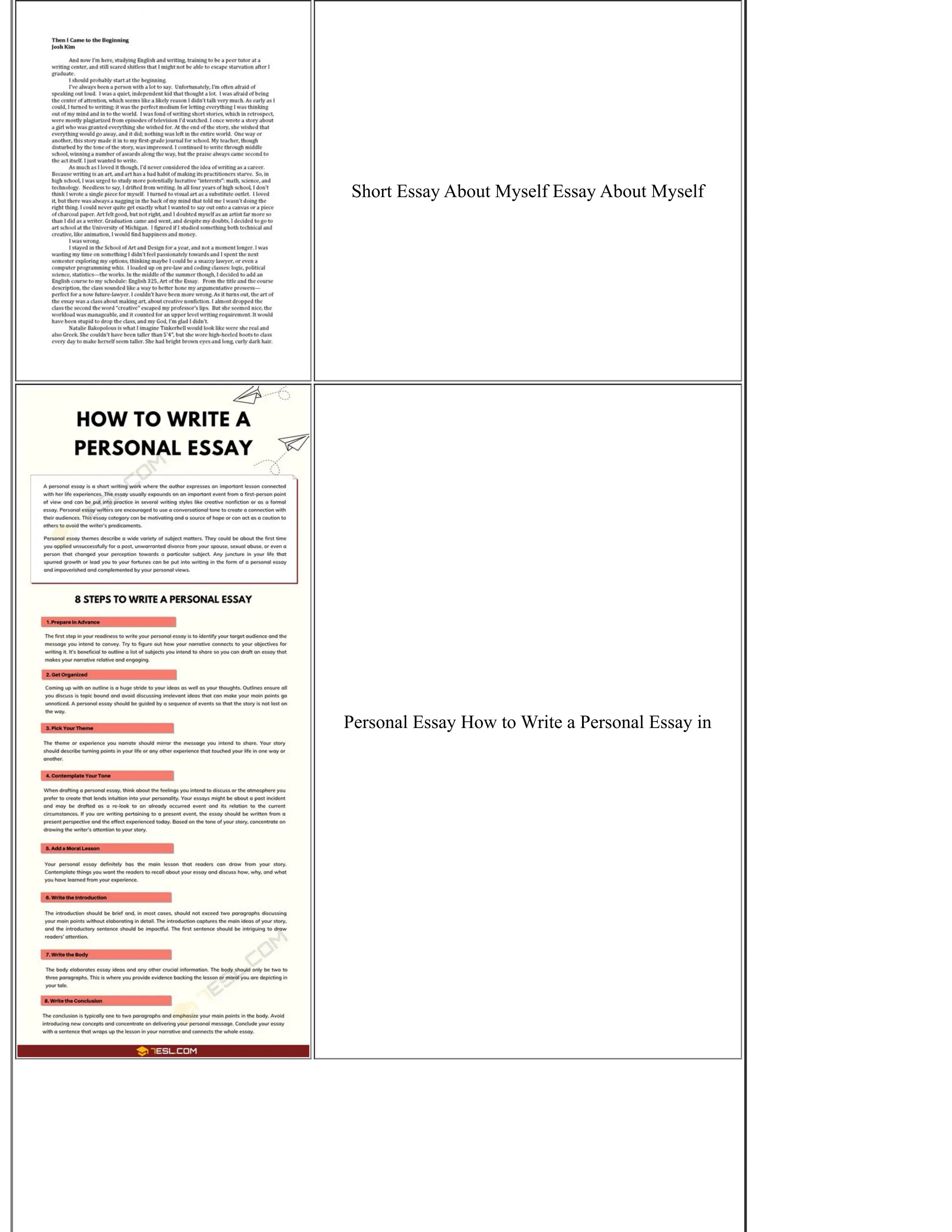 Short Essay About Myself Essay About Myself
Personal Essay How to Write a Personal Essay in
 