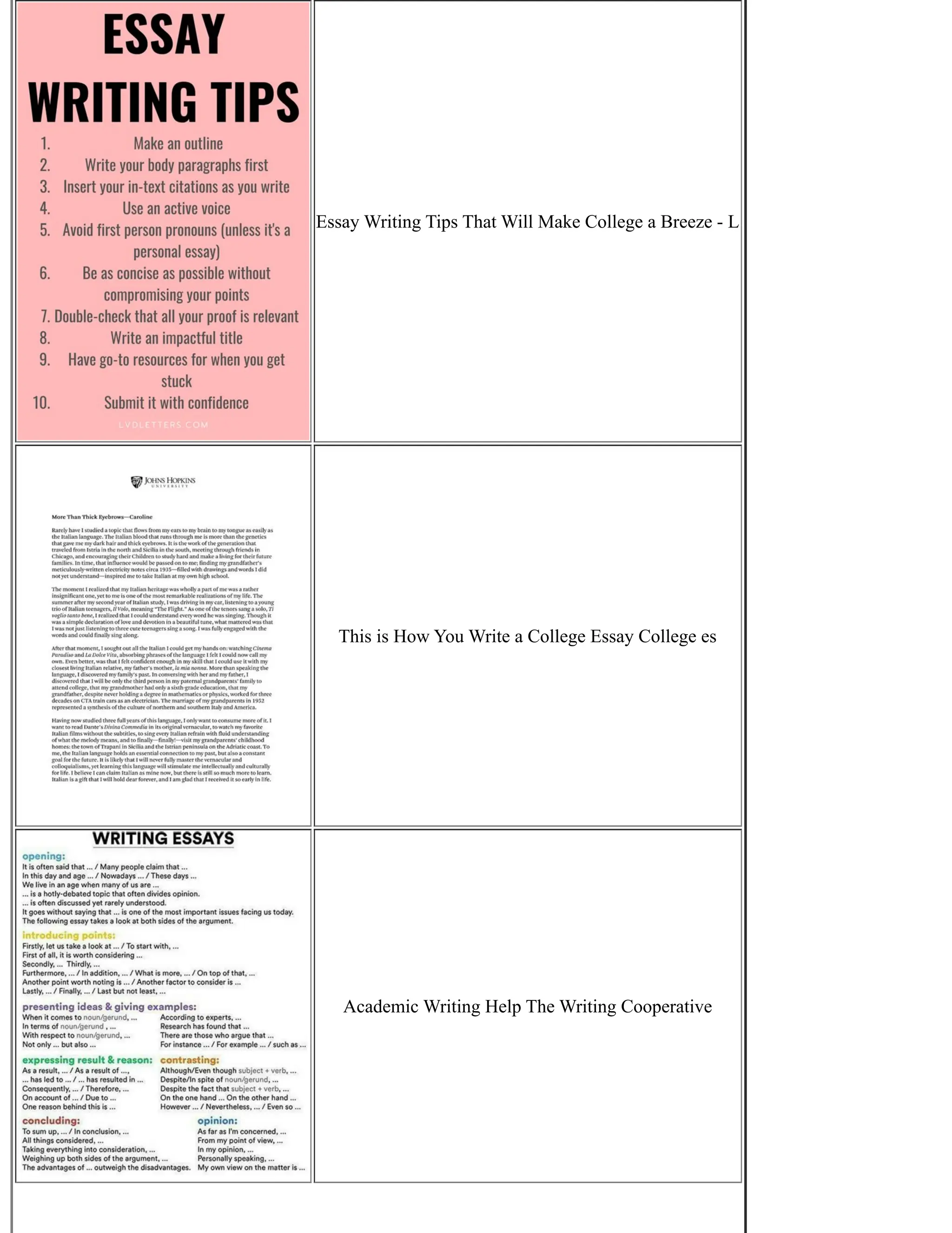 Essay Writing Tips That Will Make College a Breeze - L
This is How You Write a College Essay College es
Academic Writing Help The Writing Cooperative
 