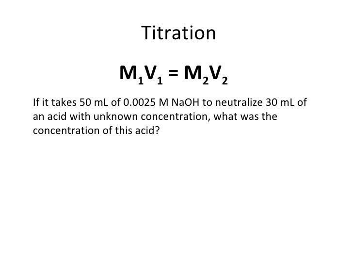 how do we find unknown concentrations of acids