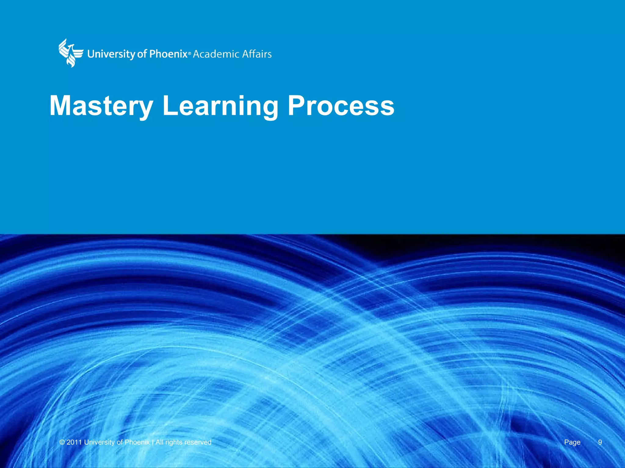 Mastery Learning Process 