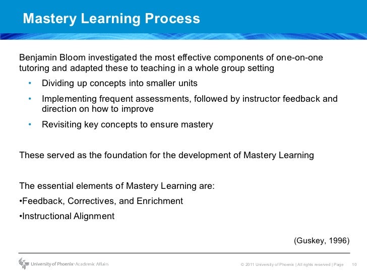 Formative Assessment Classroom Techniques using Bloom's Mastery Learn…