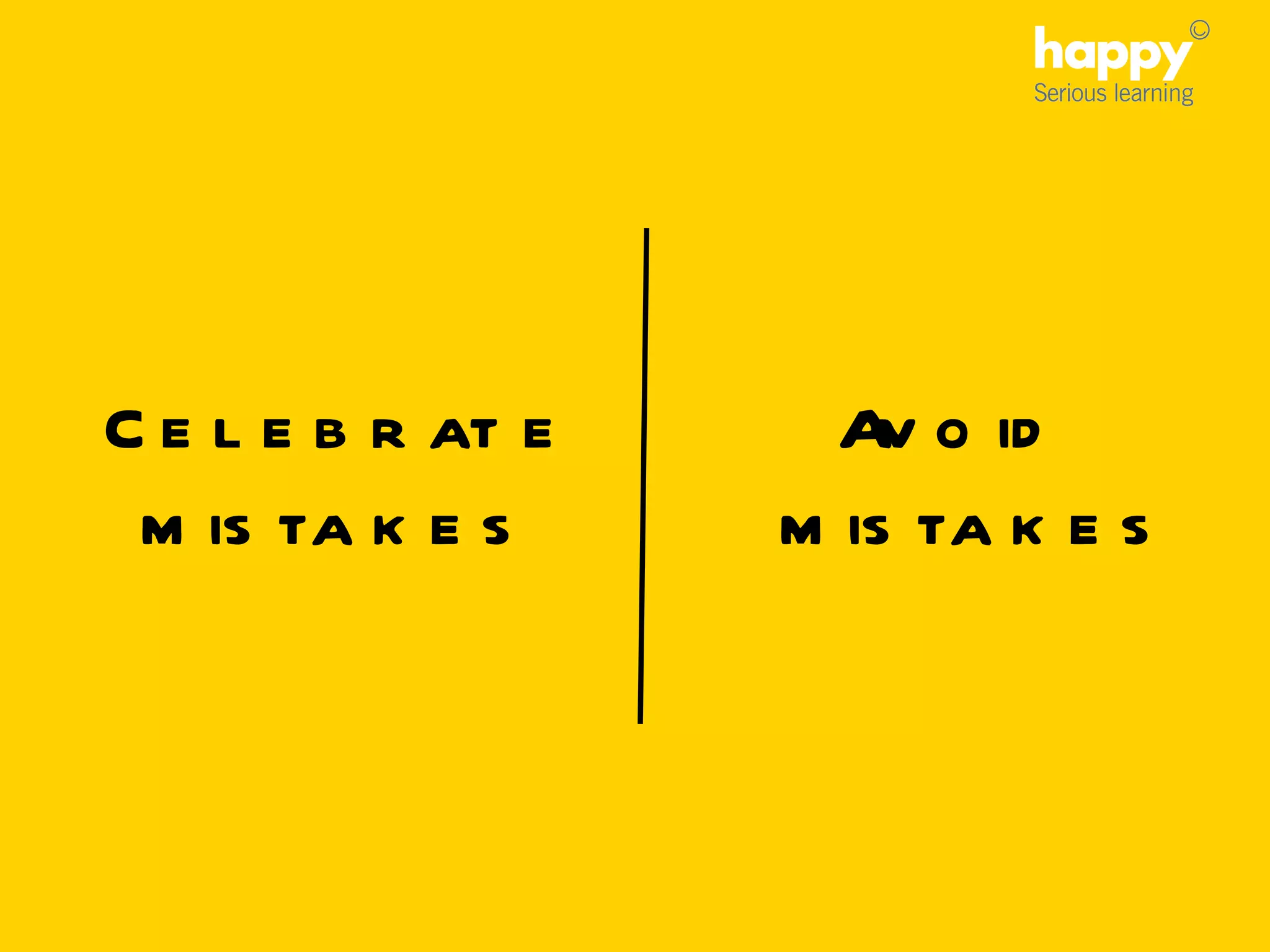 Avoid mistakes Celebrate mistakes