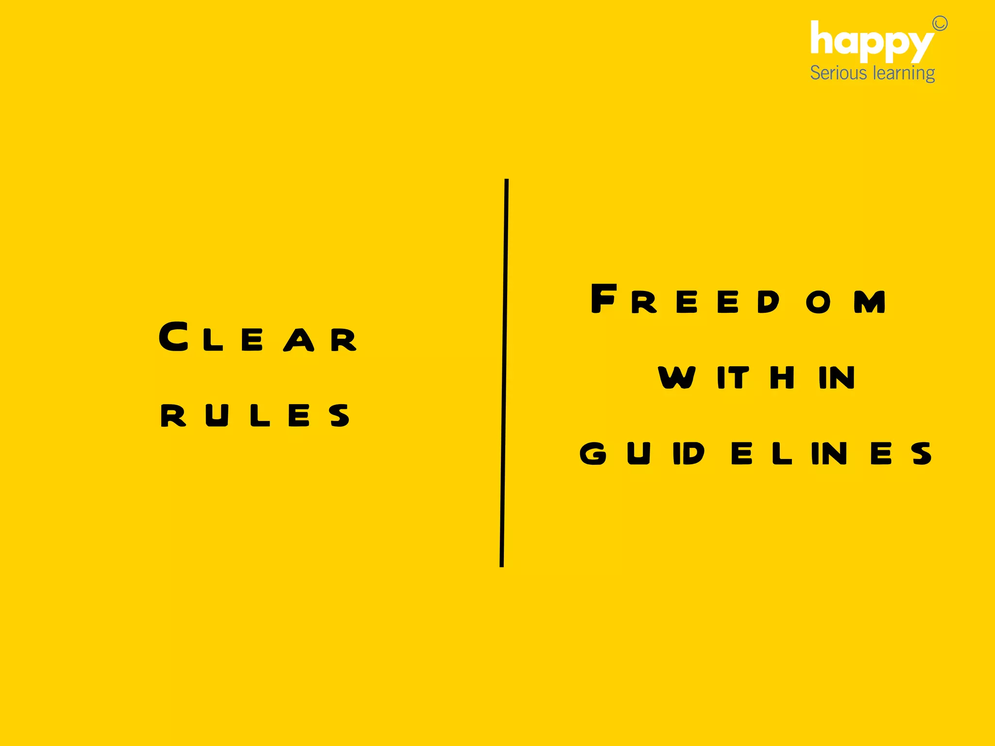 Freedom within guidelines Clear rules