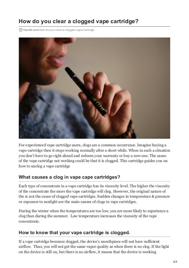 How do you clear a clogged vape cartridge?