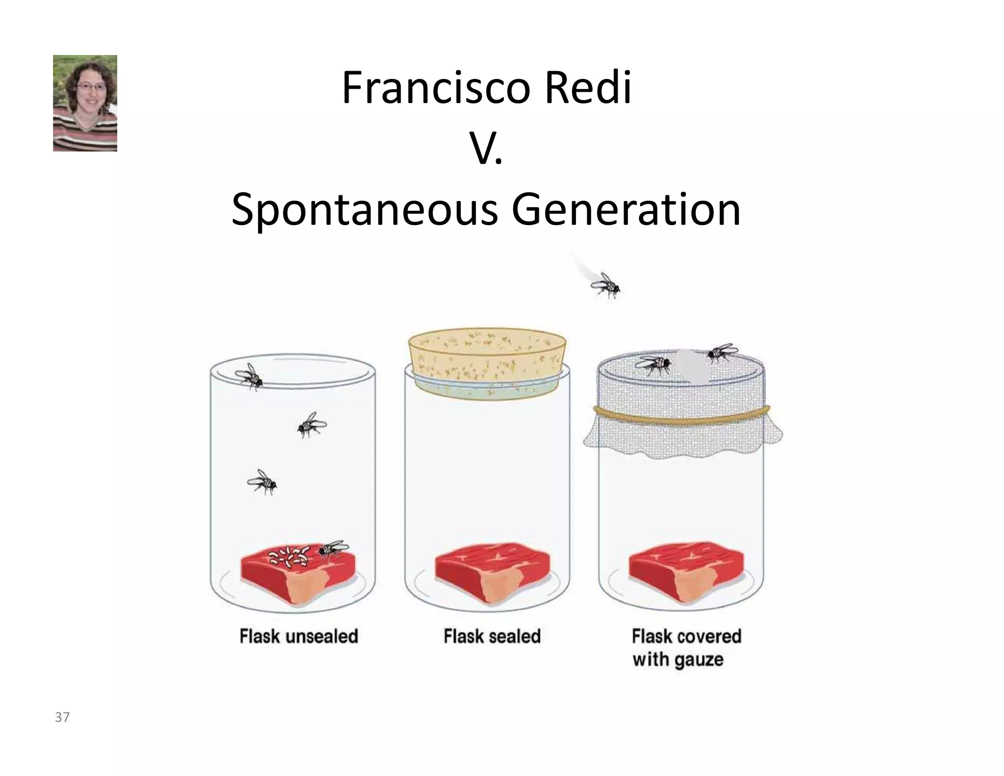 Francisco Redi 
V. 
Spontaneous Generation 
37 
 