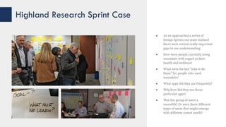 Research Sprints
mitigate risk by ruthlessly
revealing what we don’t
know about our users.
 
