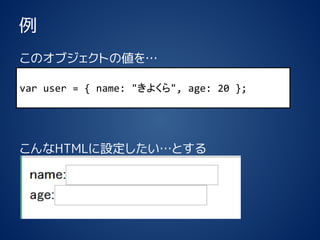  
varuser = { name: "褯", age: 20 }; 
Υ֥Ȥ΂ 
HTMLOȤ  