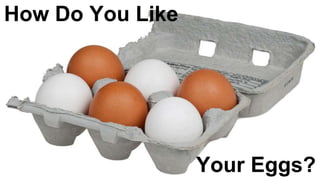 How Do You Like
Your Eggs?
 