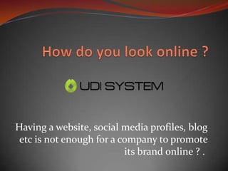 Having a website, social media profiles, blog
etc is not enough for a company to promote
its brand online ? .
 
