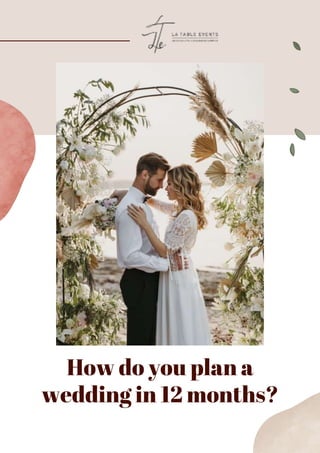 How do you plan a
wedding in 12 months?
 