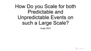 How Do you Scale for both
Predictable and
Unpredictable Events on
such a Large Scale?
Surge 2013
 