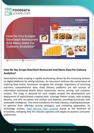 How Do You Scrape DoorDash Restaurant And Menu Data For Culinary ...