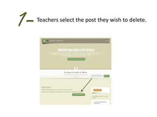 1-   Teachers select the post they wish to delete.
 