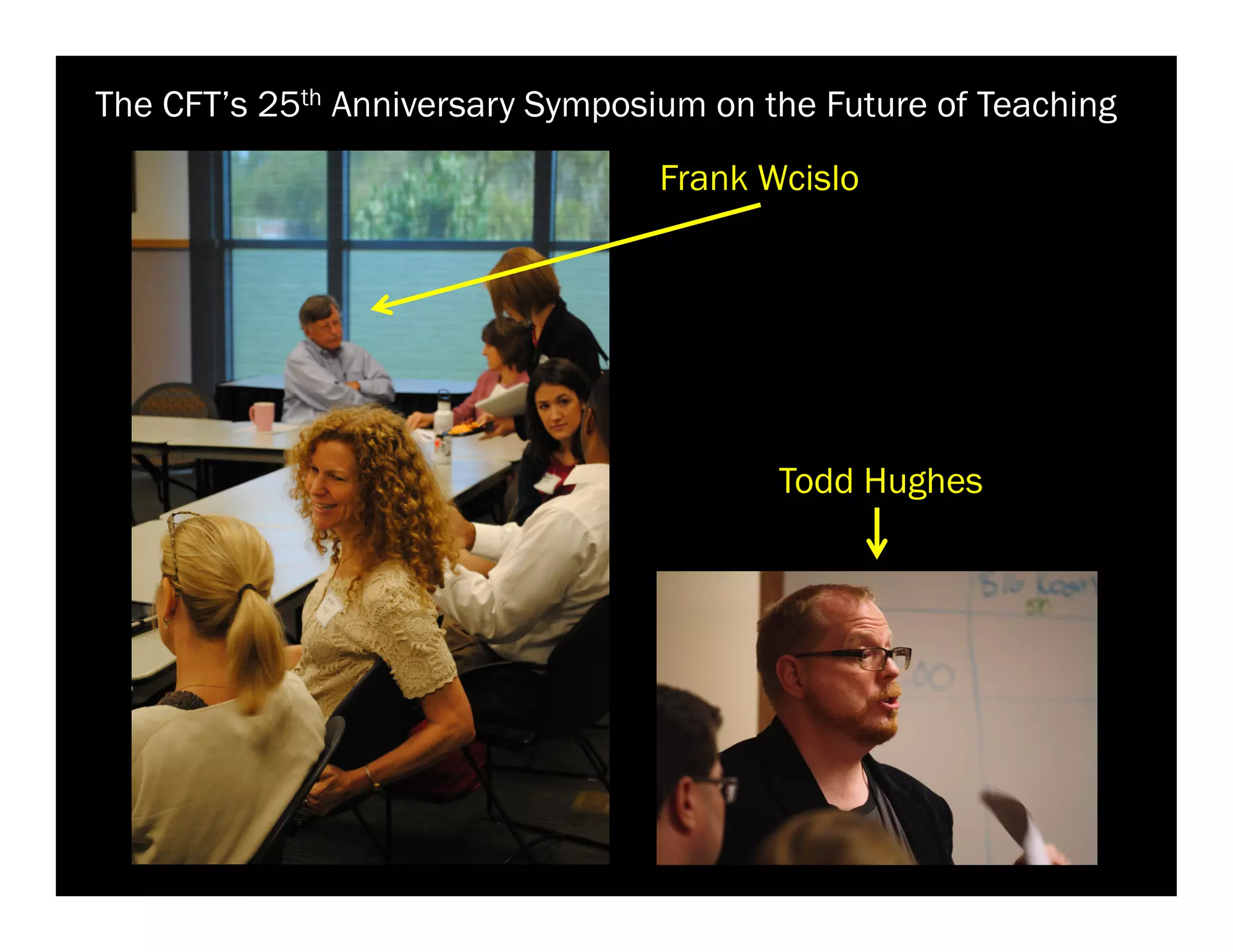 The CFT’s 25th Anniversary Symposium on the Future of Teaching
Frank Wcislo

Todd Hughes

 