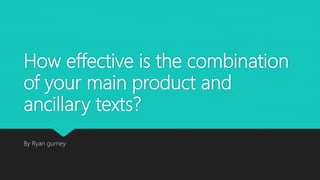 How effective is the combination
of your main product and
ancillary texts?
By Ryan gurney
 